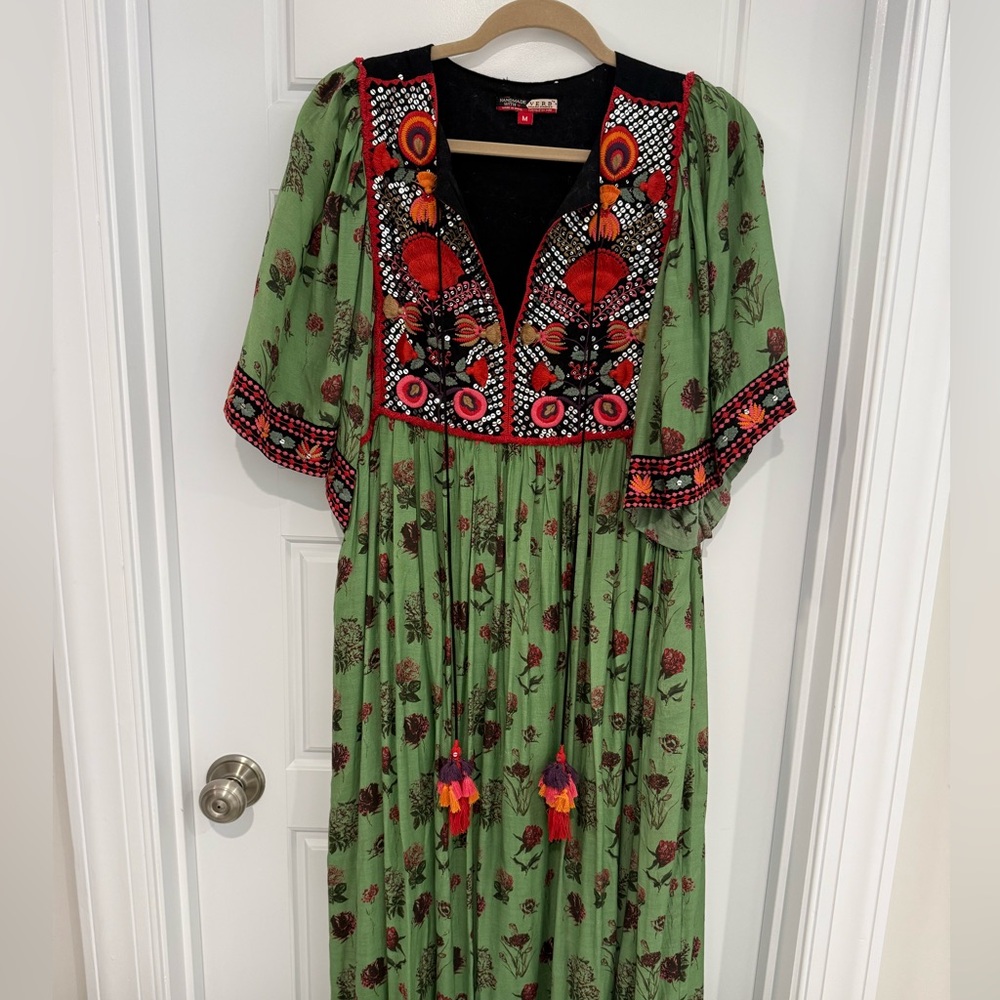 Anthropologie VERB by Pallavi Singhee Boho handmade maxi dress